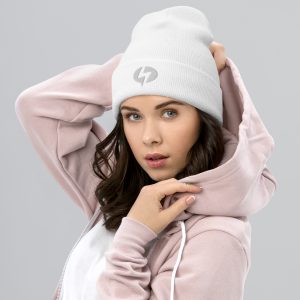 White Logo Cuffed Beanie